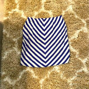 Blue and white stripped skirt